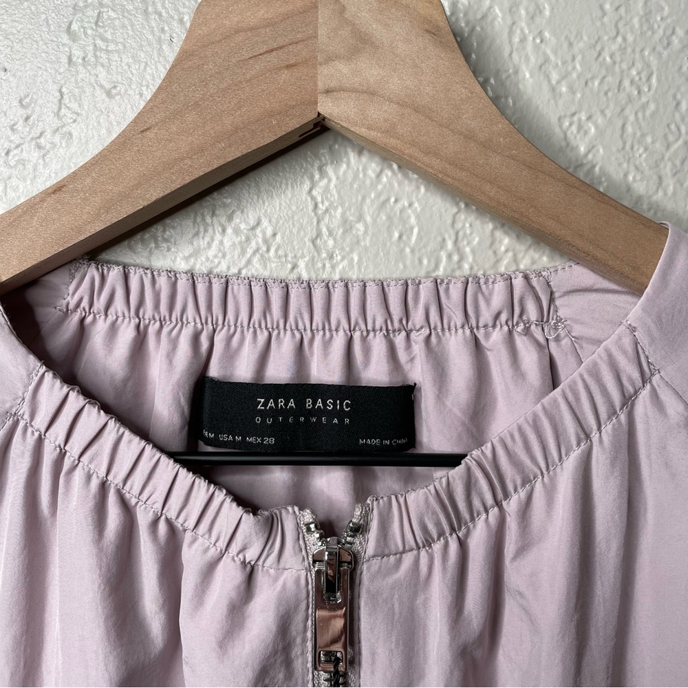 Zara Basic Outwear Pink Windbreaker Scrunched Waist - Picture 10 of 10